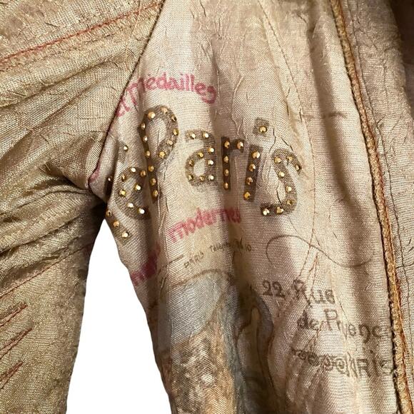 Scissors Paper Rock Vintage Belted Embellished Trench Tan Wild West Coat Jacket - Picture 3 of 11